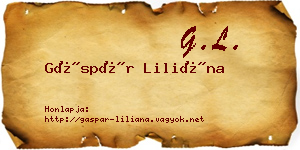 Gáspár Liliána névjegykártya