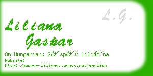 liliana gaspar business card